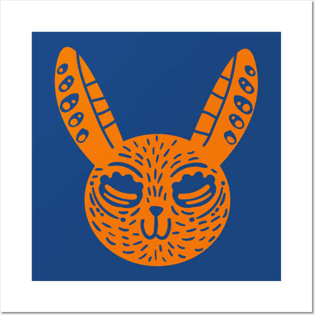 Colorful Alebrije Rabbit Head Wall Art by SLAG_Creative